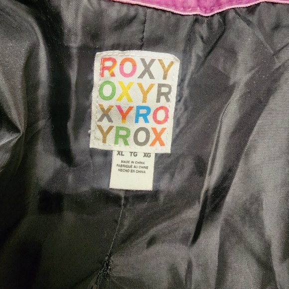 Roxy Plaid Button Close Jacket Coat XL Purple/Black/White Polyester Blend - Picture 4 of 7